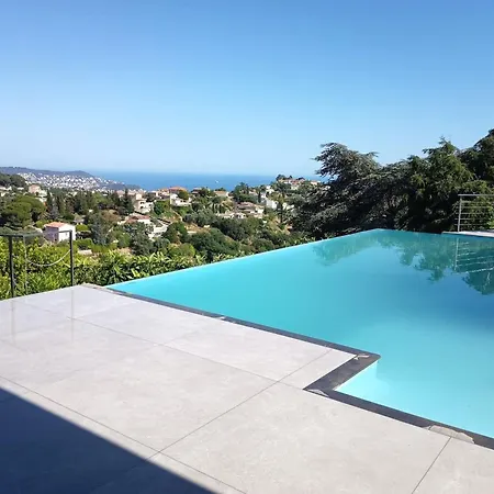 Beautiful With Sea & Mountain View And Pool 度假居 尼斯