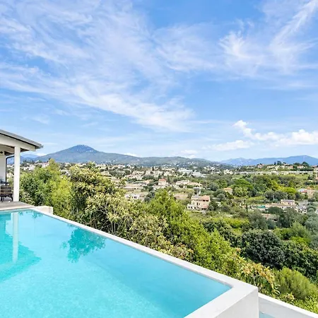 Beautiful With Sea & Mountain View And Pool 度假居 尼斯